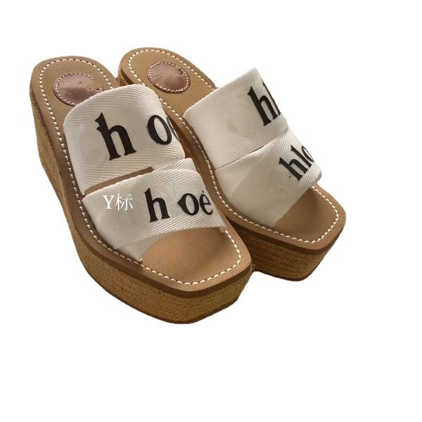 

slippers 2021 summer new large cross lettered slippers with thick soles women's casual muffin beach flip flop zly 54t5, Black