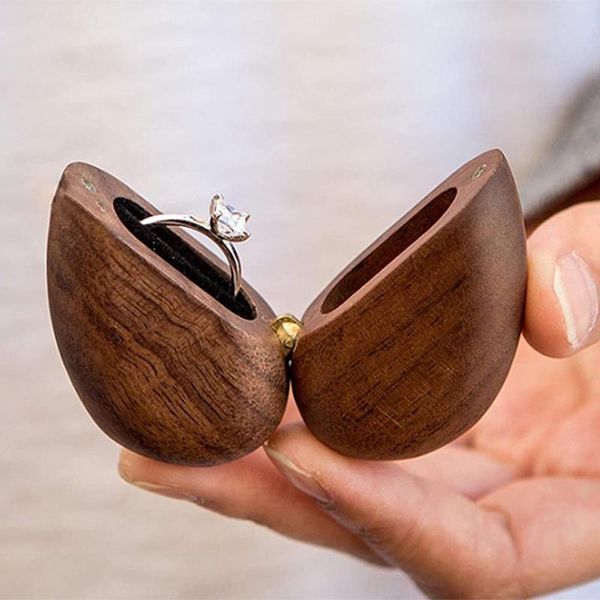 

jewelry pouches, bags box heart shape wooden ring storage for display case organizer jewellery, Pink;blue