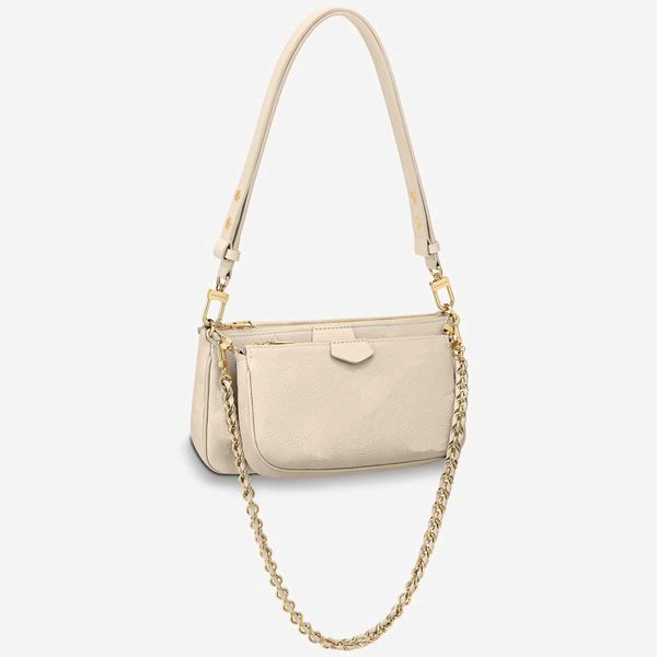 

normal quality designer woman fashion hobo bag the multi pochette accessoires cross-body empreinte leather cream and black