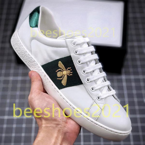 

mens italy bee walking casual shoes women flat shoe tiger snake green red stripes embroidered couples fashion trainers chaussures b18, Black