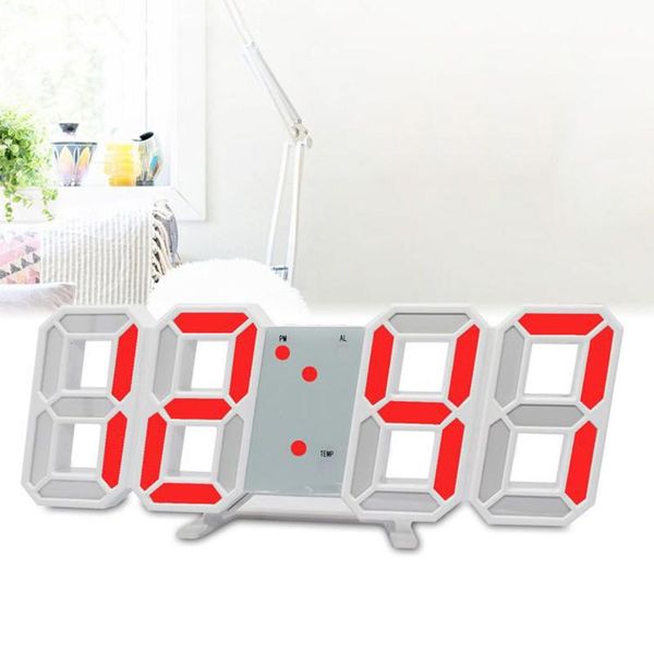 

large led digital alarm clock desk table wall snooze timer 3d display 12/24h clocks