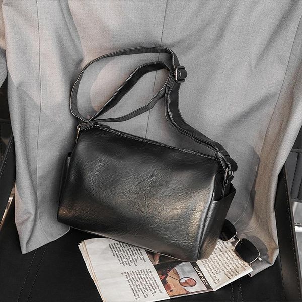 

duffel bags soft leather men's bag shoulder messenger korean version of all-match casual small ba