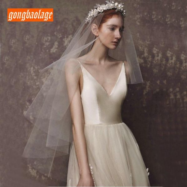 

bridal veils charming white bride veil tulle with comb 2021 0.75m soft ivory short elbow length veiling wedding accessories, Black