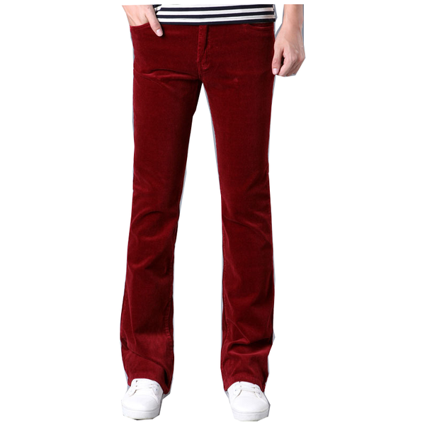 

men's pants 2021 flared formal red corduroy dance, Black