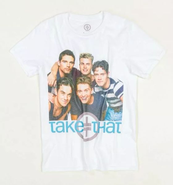 

official white take that t-shirt, White;black