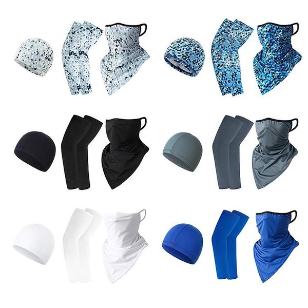 

cycling caps & masks ourdoor ice silk triangle scarf bandana hiking camping hunting running army bicycle military tactical neck gaiter sleev, Black