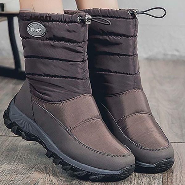 

boots 2021 women's shoes waterproof winter women keep warm female elastic band platform fashion ladies, Black
