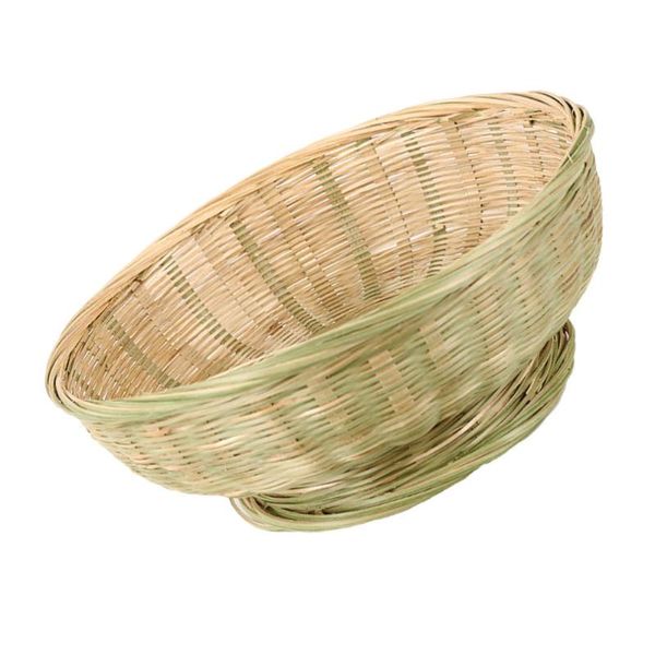 

storage baskets 1pc bamboo basket practical dustpan woven drain (green)