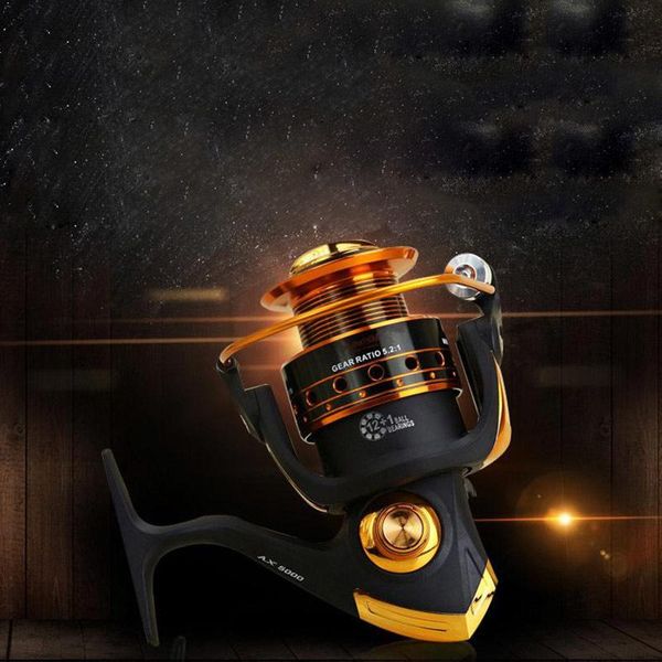 

spinning fishing reel 12bb + 1 bearing balls 500-9000 series metal coil boat rock wheel baitcasting reels