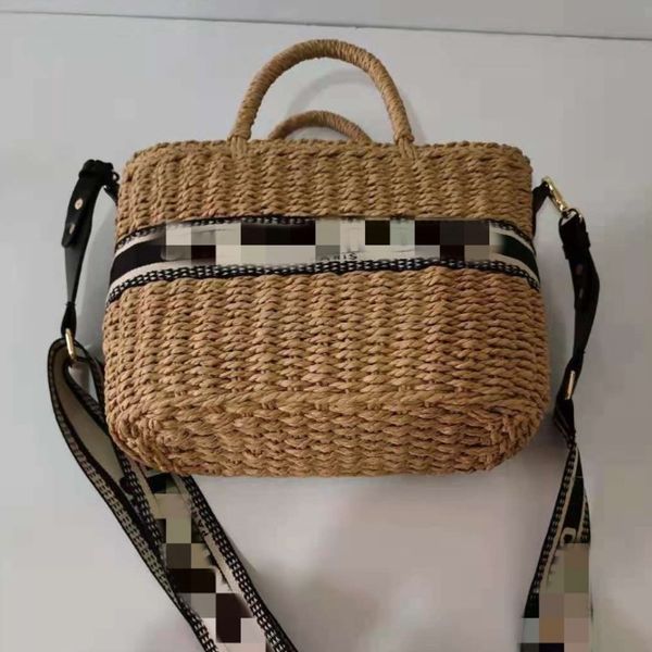 

di straw bag summer beach weaving rattan lady's messenger purses luxury outlet