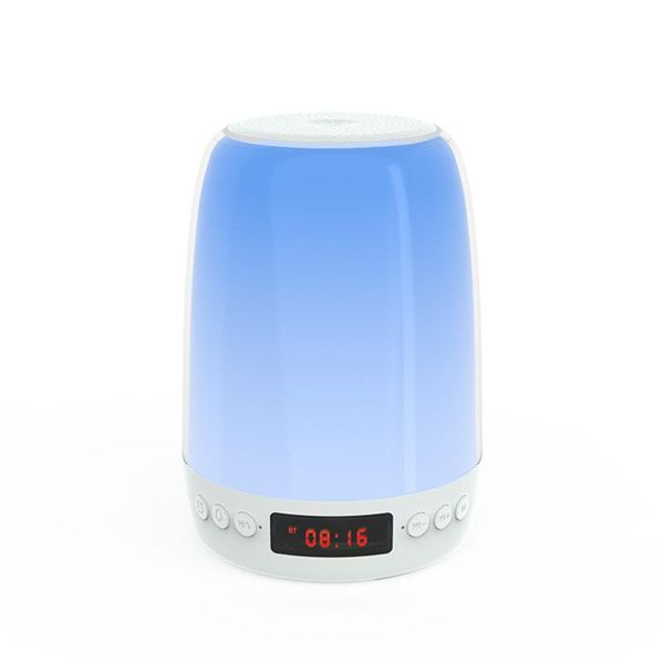 

portable speakers wireless bt5.1 speaker touch lamp colorful night light alarm clock time display noise mp3 player support tf card hands-fre