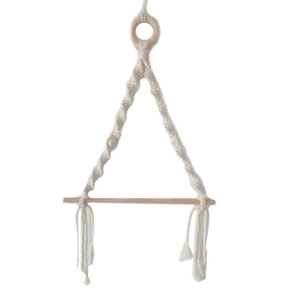 

kitchen storage & organization ins nordic style wall hanging wooden stick rack bedroom living room decoration hand-woven