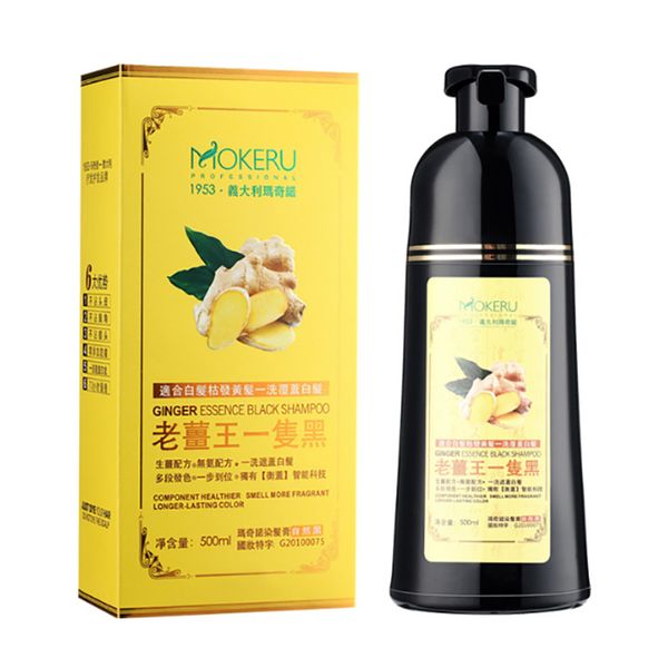 

mokeru natural ginger 5 minutes fast hair dye shampoo organic hair dye permanent black shampoo for women cover white gray hairsc