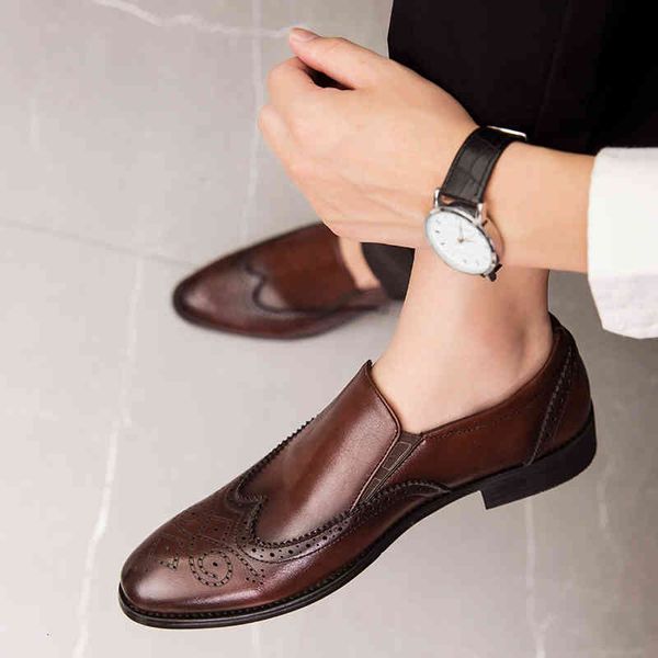 

dress shoes fashion outdoor leather flats soft slip-on male comfortable driving casual business loafers men size 38-44 w5 alcl, Black