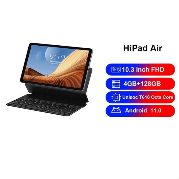 Hipad Air 10.3 polegadas OCTA CORE Processador 4GB RAM 128GB ROM Tablet Android 11 Tipo-C 7000mAh Bateria com teclado