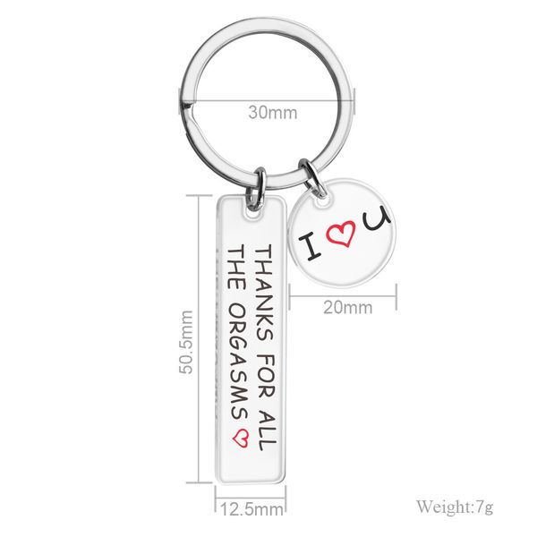 

2021 new key chain acrylic jewelry thanks for all the orgasm, Slivery;golden