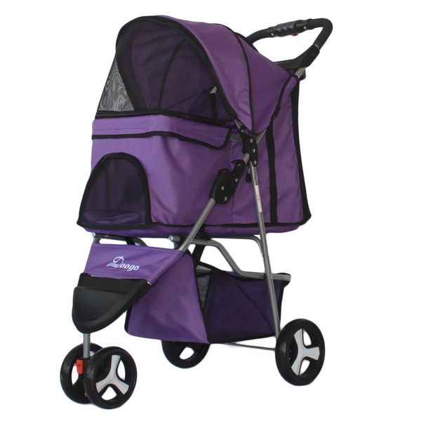 Pet Stroller Cat Dog 3 Rodas Jog Folding Leve Lightweight Transportadora Respirável 234C3