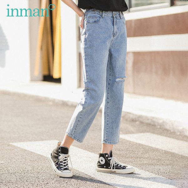 

jeans summer pure cotton all-match personality slimmed hole jeans r3uc, Blue