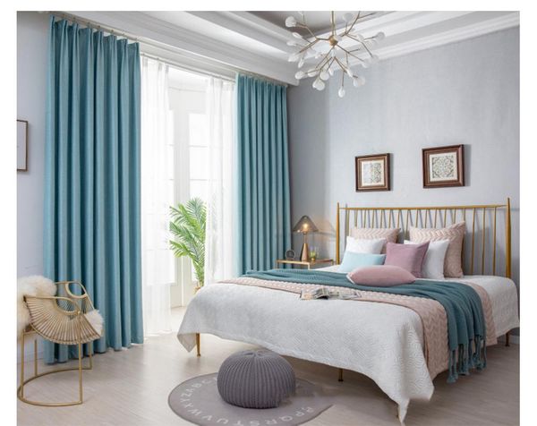 

curtain & drapes european style linens curtains for living room bedroom solid color tulle blackout 1 panel home decoration custom made
