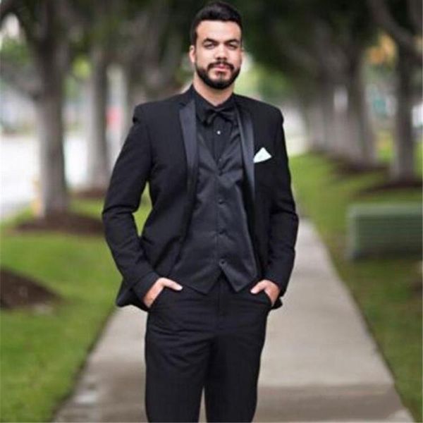 

black mens dinner prom suits costume homme groom men suit tuxedos groomsmen wedding blazer (jacket+pants+vest+tie) men's & blazers, White;black