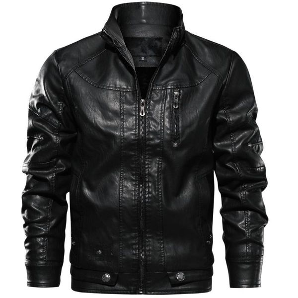 

motorcycle pu leather rider jacket men casual outwear coat windbreaker jackets male european drop apparel