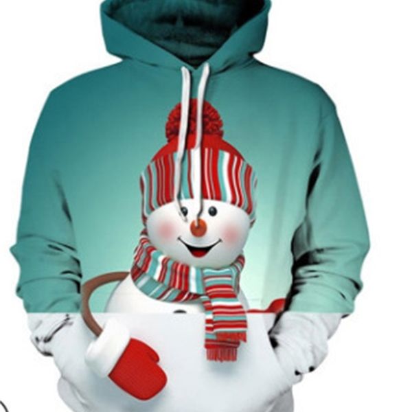 

new men's and women's sweater fashion loose 3d printed long sleeve hoodie, Black
