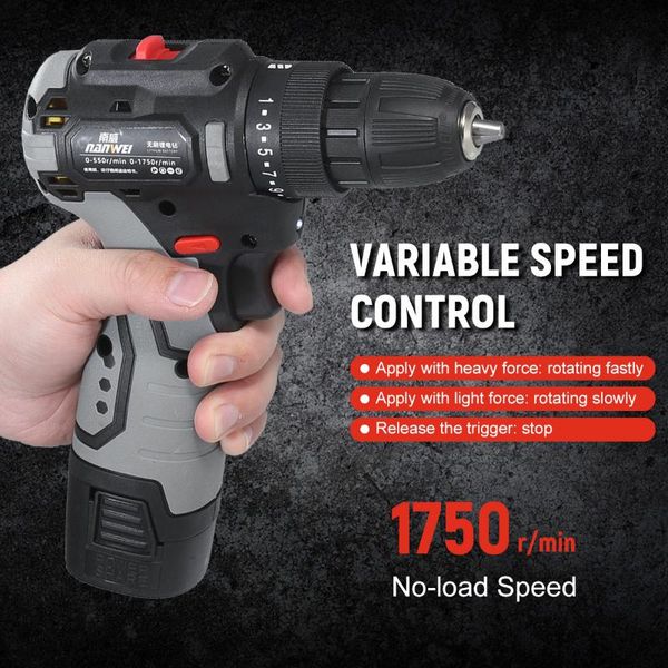 

16.8v electric drill brushless screwdriver speed adjustable rechargeable hand power tool with battery professiona drills