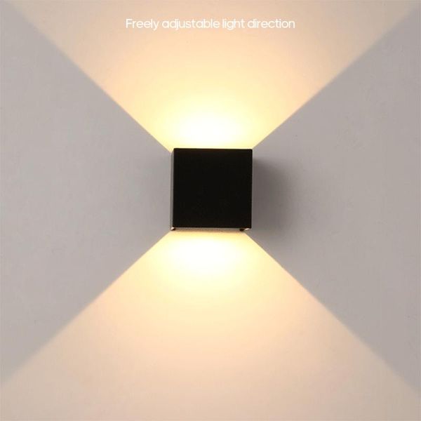 

wall lamps 6w led lamp aluminium light cube square bedside night bedroom decor arts