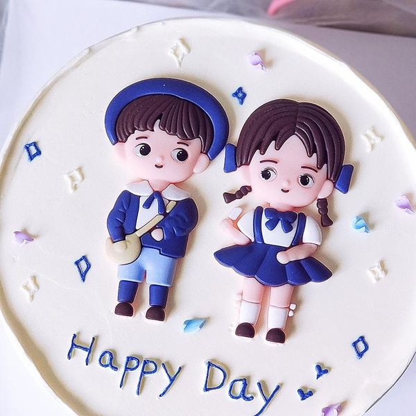 Altre forniture per feste festive Decorazioni per il 2° compleanno Bambini Ragazzo È una ragazza Amanti Baking Cake Topper Baby Shower Matrimonio Cupcake Blu