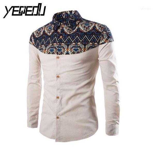 

men's casual shirts #4715 vintage spliced long sleeve shirt men chinese fashion spring autumn 2021 mens regular fit chemise homme -4xl, White;black
