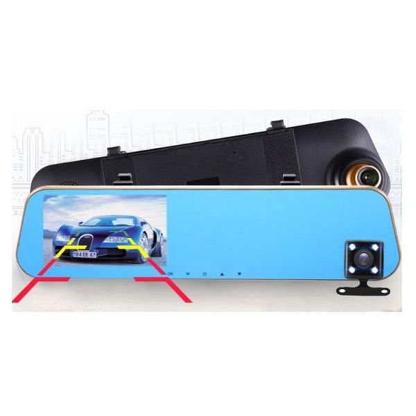 

4.3 inch rear view mirror front and dash cam for all cars car dvr dvrs