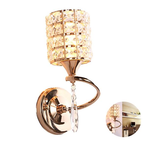 

wall lamp indoor lighting crystal lights decoration bedside sconce gold/sliver for modern home ligting