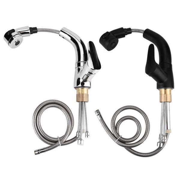 

pull out faucet sink two modes water outlet single bathroom faucets