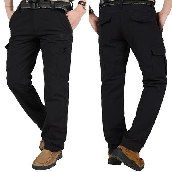 

men's pants 2022 men tactical summer casual military style outdoor sport cargo waterproof quick dry trousers male bottom, Black