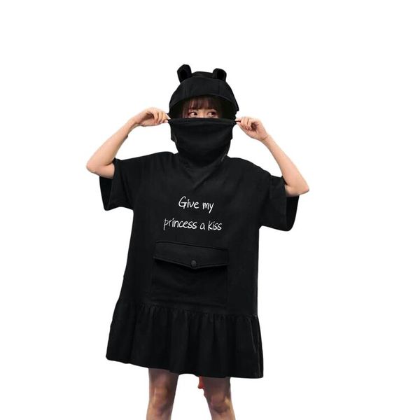 

harajuku women's oversized t-shirt embroidery stitching three-dimensional pocket cute design korea t-shirts with short sleele, White