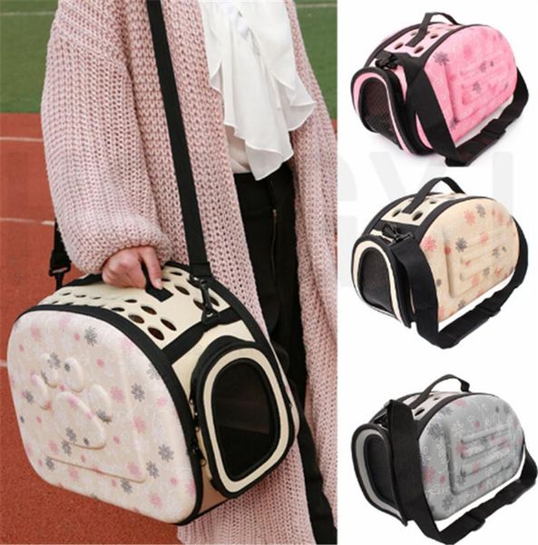 

small pet sided carrier for dogs cats travel luggage bag folding cage collapsible crate tote handbag potable tools dog car seat covers