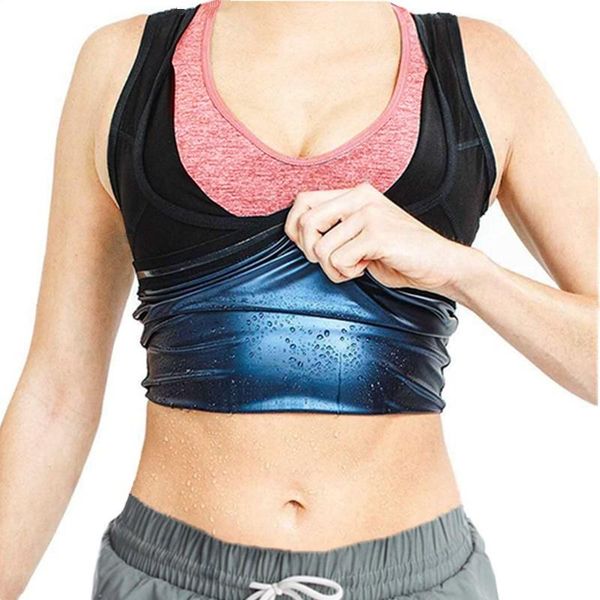 

women's shapers women men thermo shirt sweat sauna tank body waist trainer slimming vest fitness shapewear modeling belt, Black;white
