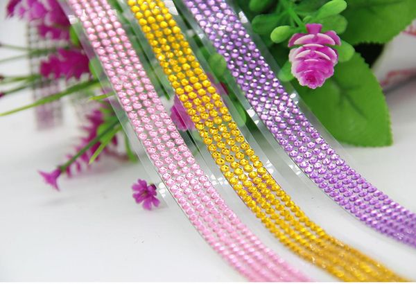 

length 50cm / roll handmade diy with drill decorative tape shiny diamond stickers acrylic wedding decoration sashes
