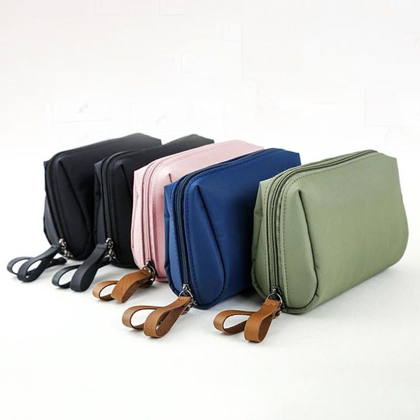 

portable pure color makeup bags waterproof for women toiletries organizer ladies travel cosmetic bag zipper & cases