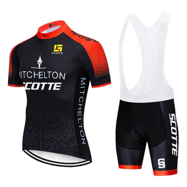 

racing sets 2021 green scotte gs pro summer mountain cycling jersey set ropa ciclista hombre road bike jerseys, Black;blue