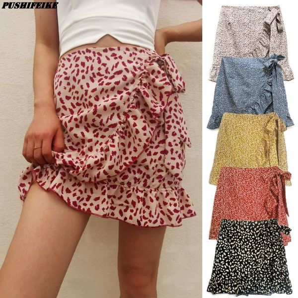 

skirts 2021 european-american women's high waist skirt flounce casual party irregular print zipper, Black