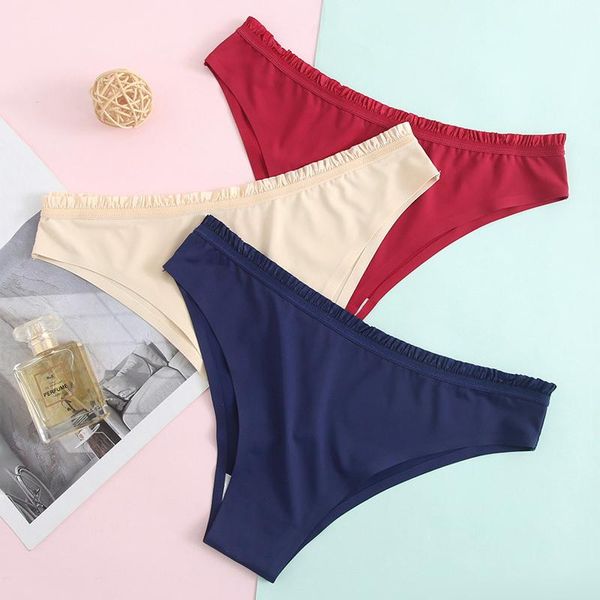 

women's panties 3pcs seamless sports ladies intimates female briefs ice silk underpants underwear for women 2021 bannirou, Black;pink