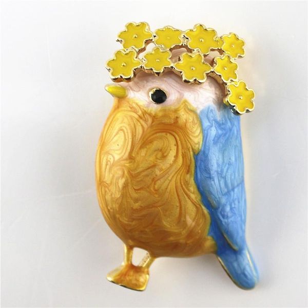 

pins, brooches 2021 elegant european american style enamel garland bird fashion color temperament delicate brooch, Gray