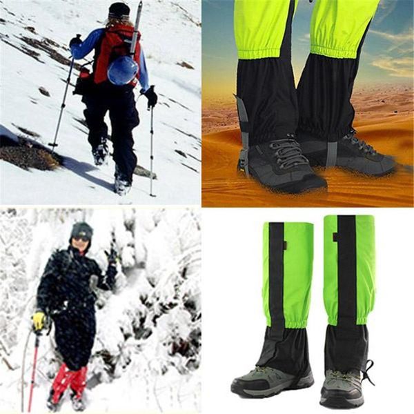 

pair waterproof legging gaiter leg cover camping hiking ski boot travel shoe snow hunting climbing gaiters windproof arm & warmers, Black