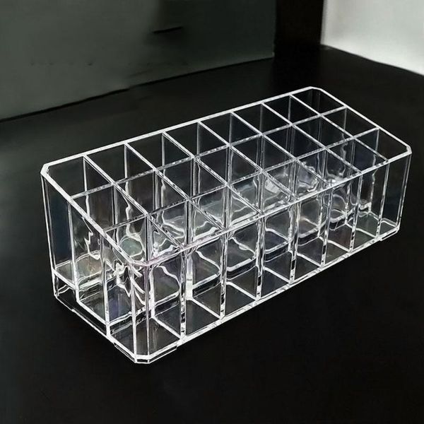 

storage boxes & bins 24 grids acrylic lipstick stand holder makeup organizer cosmetic box jewelry display