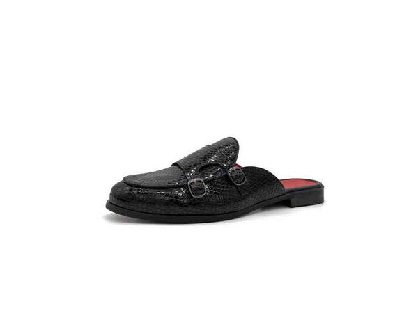 

dress shoes slippers-men sport slippers indoor sandals scuffs male loafers beach mens flip flops for men leather bedroom 220210, Black