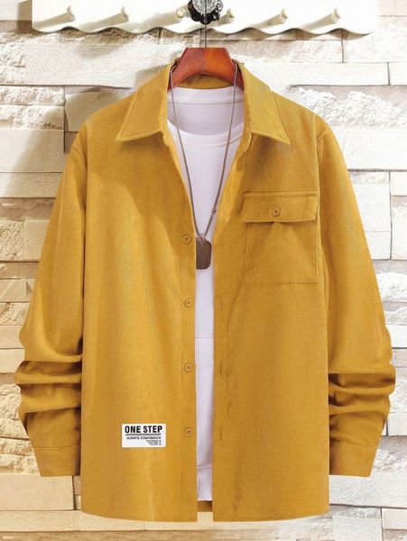

men letter patched button front coat x2vc#, Black;brown