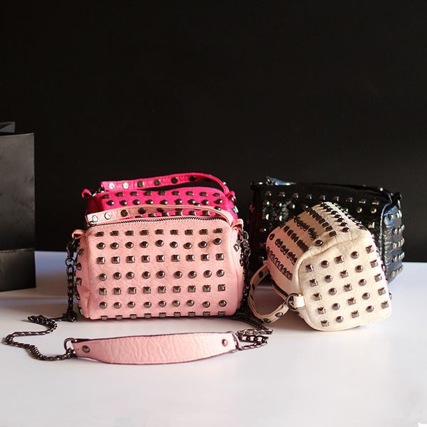 

children's temperament rivet pillow single shoulder messenger bag mini chain small