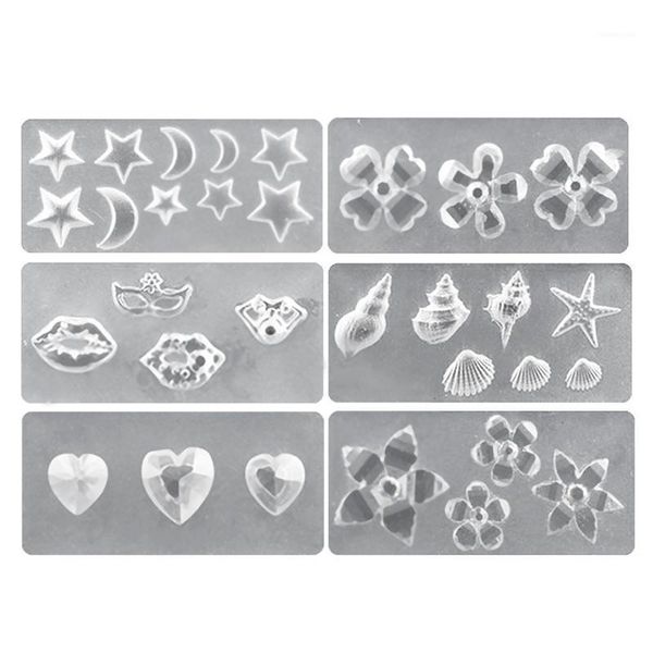 

silicone nail art molds set,6pcs diy 3d decoration template tools1