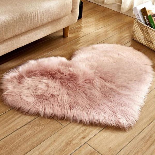 

carpets heart shaped love area rug,cozy shaggy plush floor mat for living room